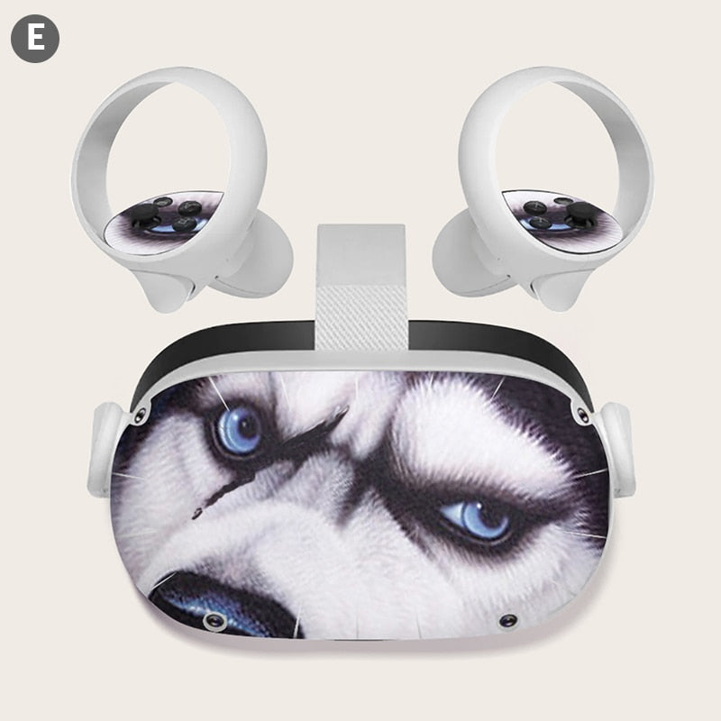 Skin Sticker for Oculus Quest 2 VR Headset Controller PVC Decals Cute Cartoon Wrap Cover for Oculus Quest 2 Accessories