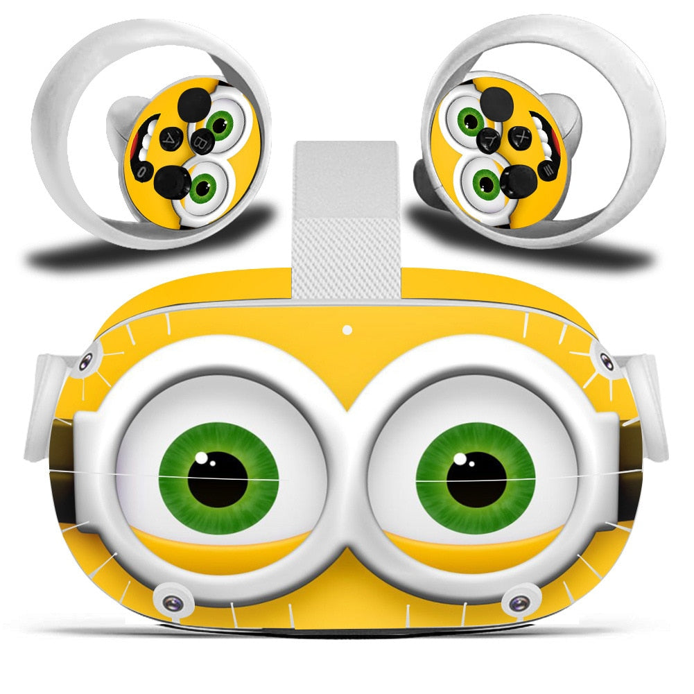 Vinyl Decal Skin Sticker for Oculus Quest 2 VR Headset Controller Cute Cartoon Protective Cover for Oculus Quest 2 Accessories