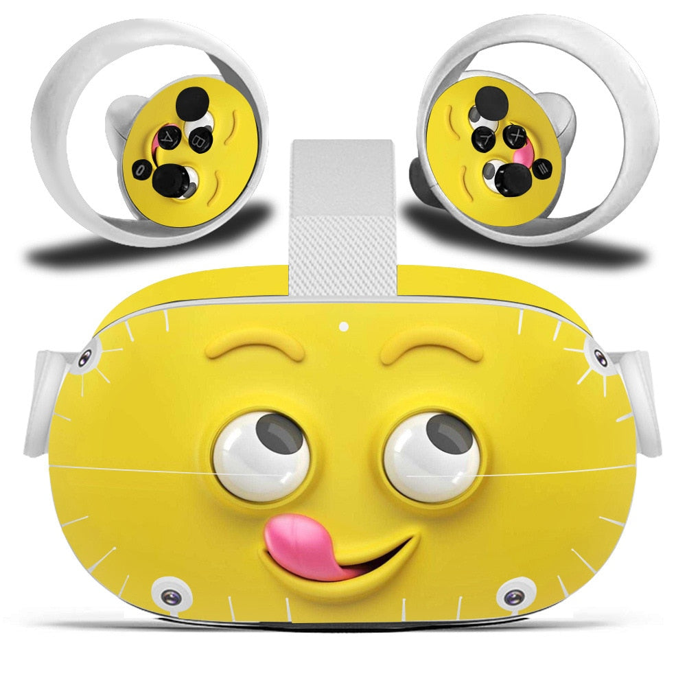 Vinyl Decal Skin Sticker for Oculus Quest 2 VR Headset Controller Cute Cartoon Protective Cover for Oculus Quest 2 Accessories