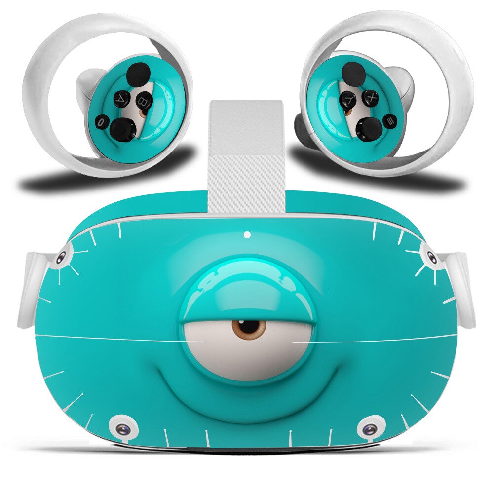 Vinyl Decal Skin Sticker for Oculus Quest 2 VR Headset Controller Cute Cartoon Protective Cover for Oculus Quest 2 Accessories