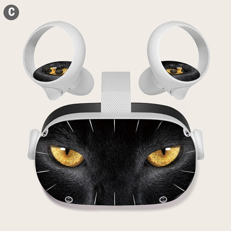 Skin Sticker for Oculus Quest 2 VR Headset Controller PVC Decals Cute Cartoon Wrap Cover for Oculus Quest 2 Accessories