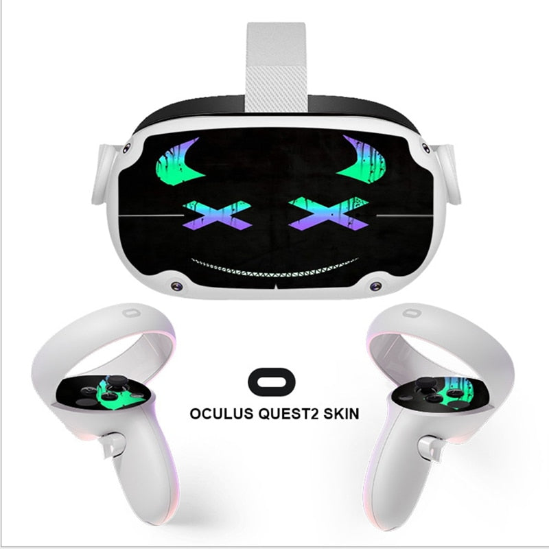 Kawaii VR Headset Oculus Quest2 Skin Sticker, Quest 2 Full Wrap, Decal for Quest 2, Cute Oculus Quest 2 Accessories