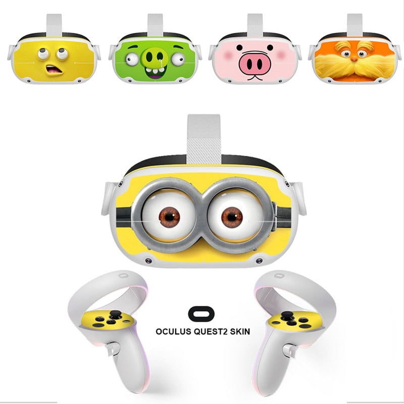 Kawaii VR Headset Oculus Quest2 Skin Sticker, Quest 2 Full Wrap, Decal for Quest 2, Cute Oculus Quest 2 Accessories