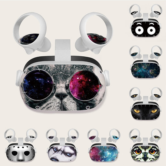 Skin Sticker for Oculus Quest 2 VR Headset Controller PVC Decals Cute Cartoon Wrap Cover for Oculus Quest 2 Accessories