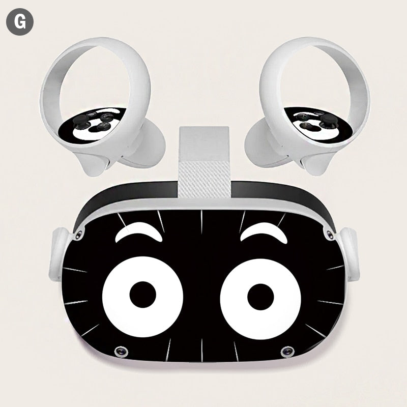 Skin Sticker for Oculus Quest 2 VR Headset Controller PVC Decals Cute Cartoon Wrap Cover for Oculus Quest 2 Accessories