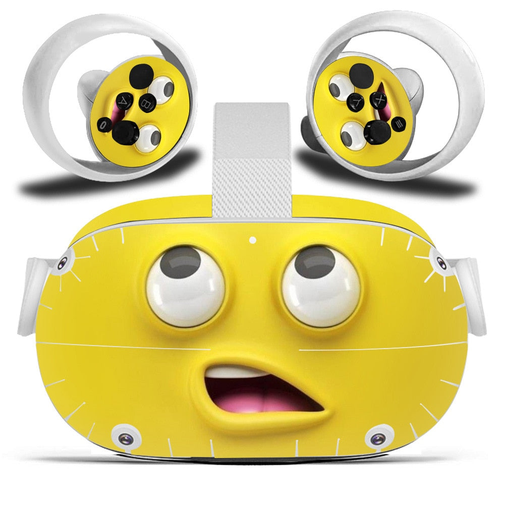 Vinyl Decal Skin Sticker for Oculus Quest 2 VR Headset Controller Cute Cartoon Protective Cover for Oculus Quest 2 Accessories