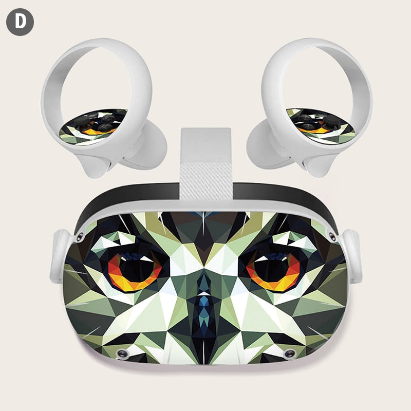 Skin Sticker for Oculus Quest 2 VR Headset Controller PVC Decals Cute Cartoon Wrap Cover for Oculus Quest 2 Accessories